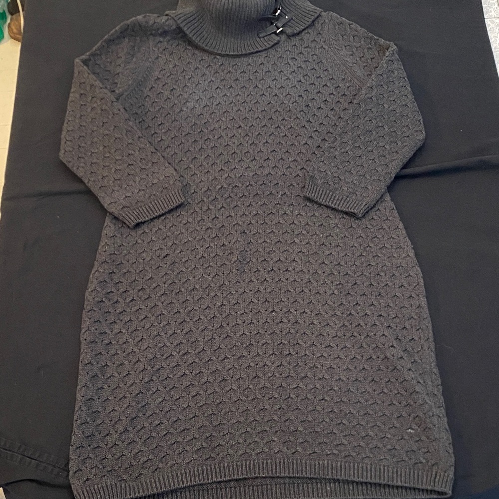 Calvin Klein Charcoal Long Sleeve Knit Dress